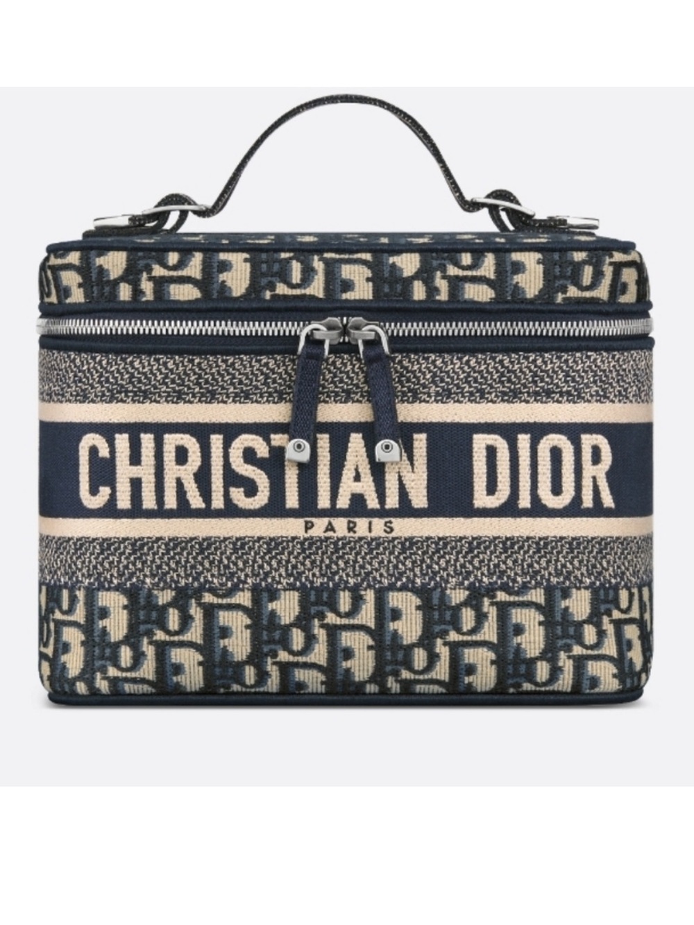 Dior Navy Blue and Cream Christian Dior Mini Vanity Bag